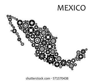 Abstract map of Mexico. Vector illustration.