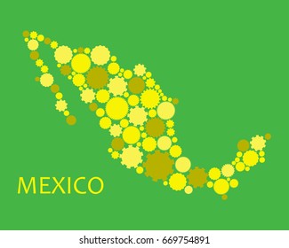 Abstract map of Mexico. Vector illustration.