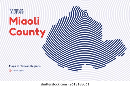 Abstract Map of Miaoli County in a Circular Spiral Pattern Taiwan