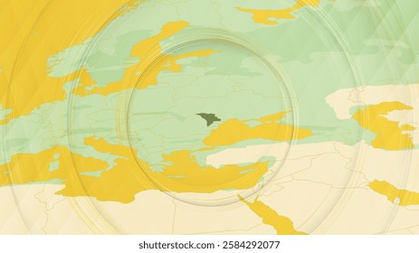 Abstract Map of Moldova and Surrounding Regions with Circular Patterns. Vibrant Abstract Map.