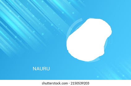 Abstract map of Nauru circuit circle smooth light blue background.