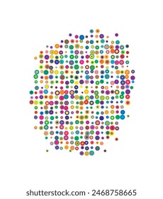 Abstract map of Nauru drawn with overlapping colored circles like sweets or candies