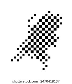 Abstract map of Netherlands showing the country with a pattern of black and white squares like a chessboard