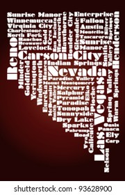 abstract map of Nevada state, USA