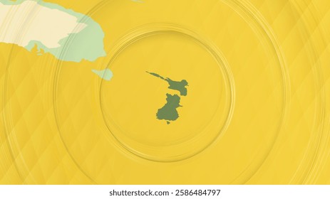 Abstract Map of New Zealand and Surrounding Regions with Circular Patterns. Vibrant Abstract Map.