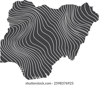 abstract map of Nigeria with wave pattern