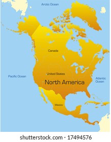 Abstract Map Of North America Continent