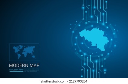 Mapa abstracto del vector del diagrama de la placa de circuito de fondo del procesador de chips de tecnología belga.