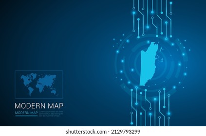 Mapa abstracto del vector del diagrama de placa de circuito de fondo del procesador de chip de la tecnología Belice.