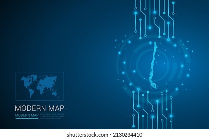Abstract map ot Chile technology chip processor background circuit board diagram vector.