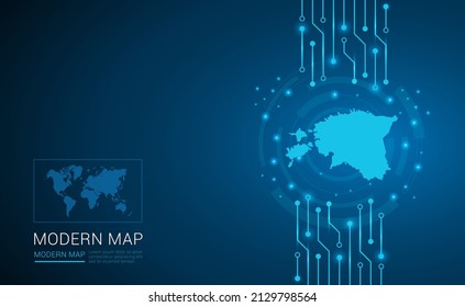 Abstract Map Ot Estonia Technology Chip Processor Background Circuit Board Diagram Vector.