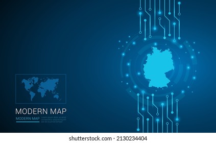 Abstract Map Ot Germany Technology Chip Processor Background Circuit Board Diagram Vector.