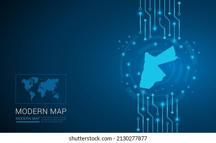 Abstract map ot Jordan technology chip processor background circuit board diagram vector.