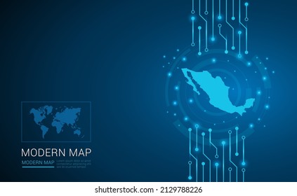 Mapa abstracto del vector del diagrama de la placa de circuito de fondo del procesador de chip de la tecnología de México.