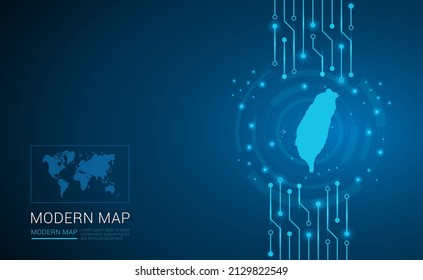 Abstract map ot Taiwan technology chip processor background circuit board diagram vector.