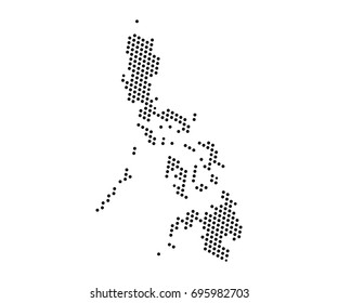 Abstract map of Philippines dots planet, lines, global world map halftone concept. Vector illustration eps 10.