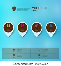 Abstract map pin icon design with shadows on minimal background  Eps 10 stock vector illustration 