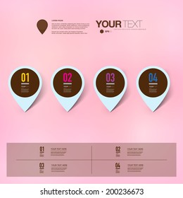 Abstract map pin icon design with shadows on minimal background  Eps 10 stock vector illustration 