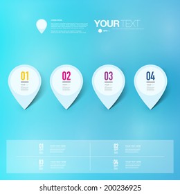 Abstract map pin icon design with shadows on minimal background  Eps 10 stock vector illustration 