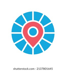 Abstract map pin logo, location pointer symbol, gps vector illustration 