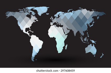 abstract map in polygon style. Elements of this image furnished by NASA