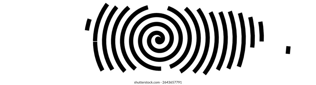 Abstract map of Puerto Rico showing the country with a black spiral line