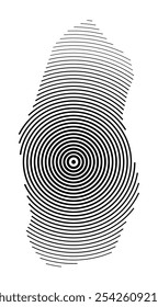 Abstract map of Qatar showing the country with concentric black tapering lines