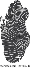 abstract map of Qatar with wave pattern