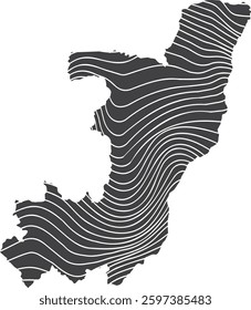 abstract map of Republic of the Congo with wave pattern