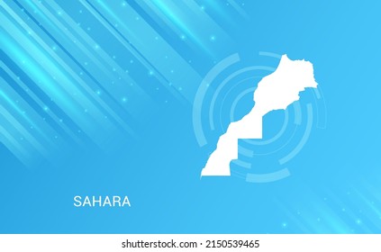 Abstract map of Sahara circuit circle smooth light blue background.