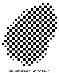 Abstract map of San Marino showing the country with a pattern of black and white squares like a chessboard