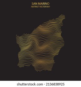 abstract map of San Marino - vector illustartion of striped gold colored map