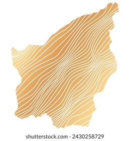 abstract map of San Marino - vector illustration of striped gold colored map