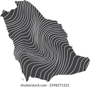 abstract map of Saudi Arabia with wave pattern