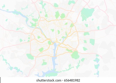 Abstract Map Showing The  Highway  System Of Washington Dc Capital Of America.vector Illustration