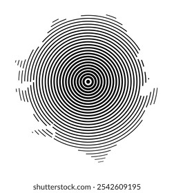 Abstract map of Sierra Leone showing the country with concentric black tapering lines