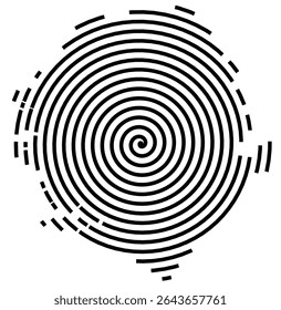Mapa abstrato de Serra Leoa mostrando o país com uma linha espiral preta