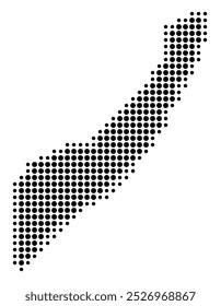 Abstract map of Somalia showing the area of the country with a pattern of black circles