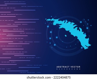 Abstrakte Karte der South Georgia Technologie mit High-Tech-Hintergrund-System-Verbindung.