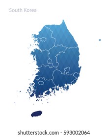 Mapa abstracto de Corea del Sur. Vector