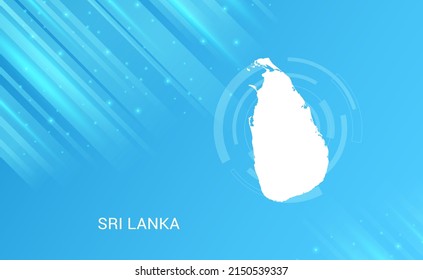 Mapa abstracto del circuito de Sri Lanka de fondo azul claro suave.