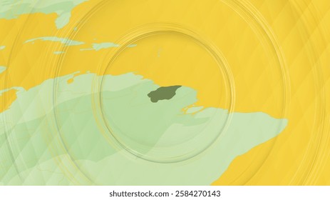 Abstract Map of Suriname and Surrounding Regions with Circular Patterns. Vibrant Abstract Map.