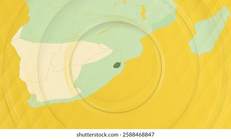 Abstract Map of Swaziland and Surrounding Regions with Circular Patterns. Vibrant Abstract Map.