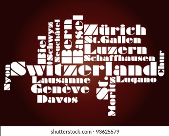 abstract map of Switzerland