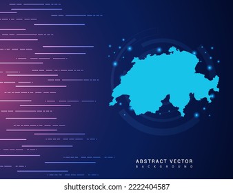 Mapa abstracto de la tecnología suiza con el circuito de fondo del sistema de conexión de datos digitales de alta tecnología.