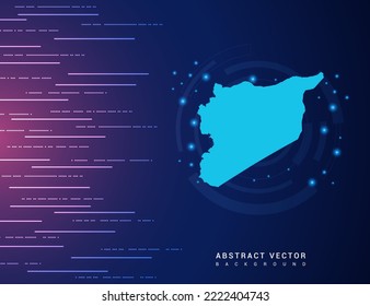 Abstract map of Syria technology with hi-tech digital data connection system background circuit.