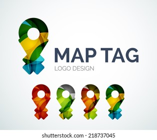 Abstraktes Logo-Design der Karte aus Farbstücken - verschiedene geometrische Formen