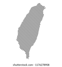 Abstract map of Taiwan. Diagonal lines. Vector eps10.