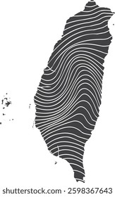 abstract map of Taiwan with wave pattern