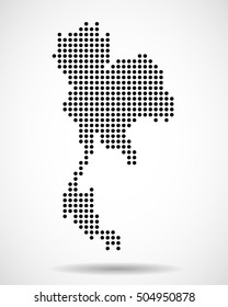 Abstract map of Thailand from round dots, vector illustration eps 10